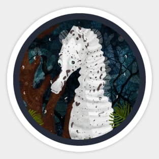 White seahorse Sticker